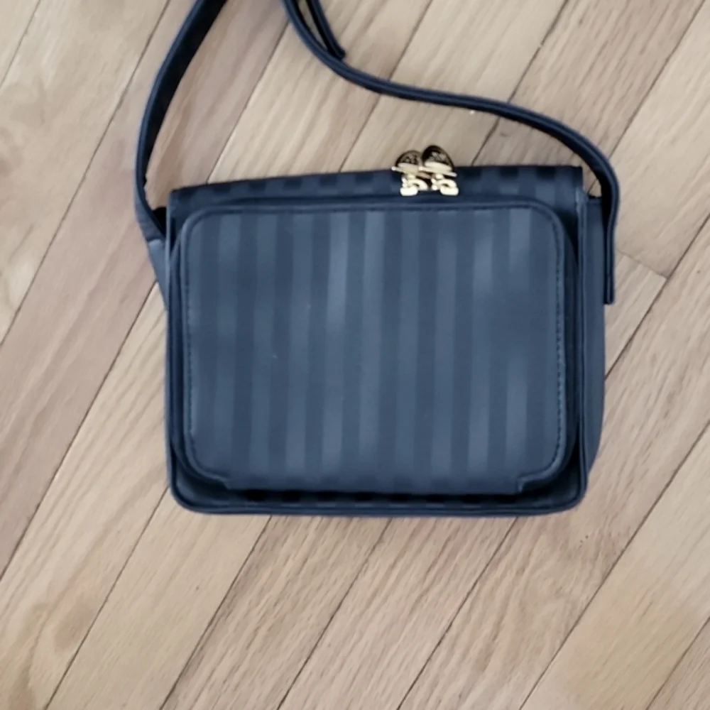 NINE West Navy Two Toned Striped Crossbody